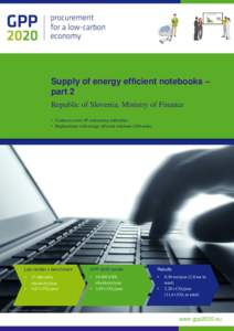 Supply of energy efficient notebooks – part 2 Republic of Slovenia, Ministry of Finance • Contract covers 49 contracting authorities • Replacement with energy efficient solutions (200 units)