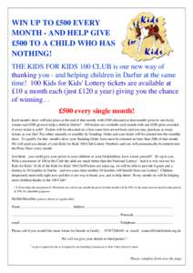 United Kingdom / Lottery / Kids for Kids / Kids