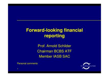 Forward-looking financial reporting - November 2005