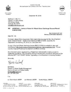 City of Sanford, MEG210003, Final Permit