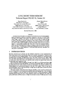 LONG SHORT-TERM MEMORY Technical Report FKI, Version 3.0 Sepp Hochreiter Fakultat fur Informatik Technische Universitat Munchen