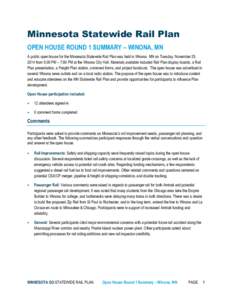 MN State Rail Plan Winona Open House