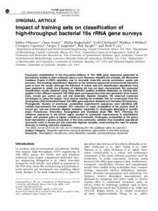 Impact of training sets on classification of high-throughput bacterial 16s rRNA gene surveys