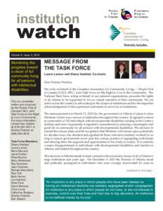 institution  watch Volume 8, Issue 2, 2014  Monitoring the