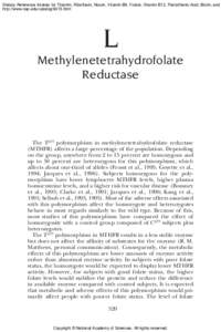 Biology / Coenzymes / Cofactors / Methylenetetrahydrofolate reductase / Alcohols / Hyperhomocysteinemia / Folic acid / Homocysteine / Vitamin B12 / Nutrition / B vitamins / Chemistry