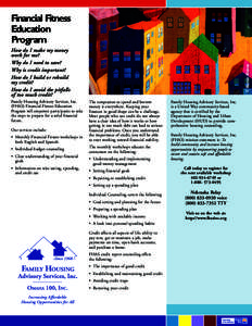 Financial Fitness Education Program Family Housing Advisory Services, Inc. (FHAS) Financial Fitness Education