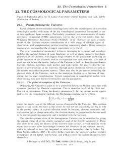 23. The Cosmological Parameters[removed]THE COSMOLOGICAL PARAMETERS