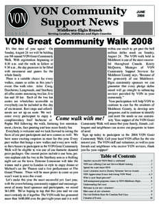 VON Community Support News JUNE 2008