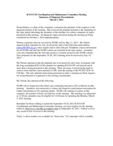 ICD-9-CM March 2012 Summary