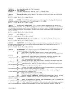 TITLE 19 CHAPTER 15 PART 2 NATURAL RESOURCES AND WILDLIFE OIL AND GAS