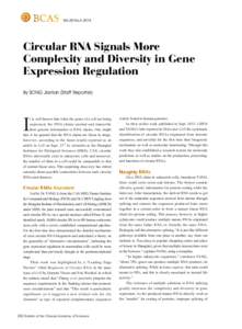 BCAS  Vol.28 No[removed]Circular RNA Signals More Complexity and Diversity in Gene