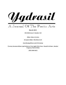 March 2015 VOL XXIII, Issue 3, Number 263 Editor: Klaus J. Gerken European Editor: Mois Benarroch Contributing Editors: Jack R. Wesdorp Previous Associate Editors: Igal Koshevoy; Evan Light; Pedro Sena; Oswald Le Winter;