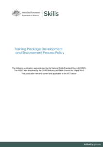 NSSC - Training Package Development & Endorsement Process Policy