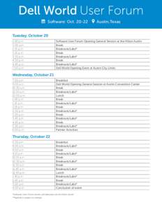 Software: OctAustin, Texas Tuesday, October 20 1:00 p.m.