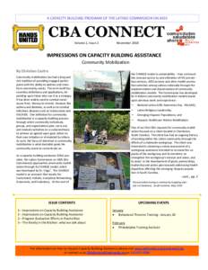 A CAPACITY BUILDING PROGRAM OF THE LATINO COMMISSION ON AIDS  CBA CONNECT Volume 2, Issue 2  November 2010