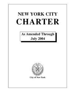 NEW YORK CITY  CHARTER