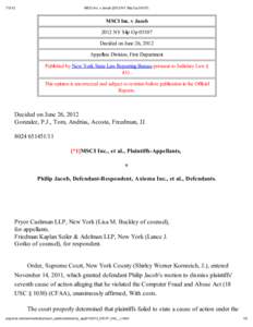 [removed]MSCI Inc. v Jacob[removed]NY Slip Op[removed]MSCI Inc. v Jacob 2012 NY Slip Op 05107