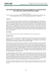 T4B5 Relationship between FRP Fracture Strains in Flat Coupon Tests, Splite Disk Tests and FRP Wrapped Columns