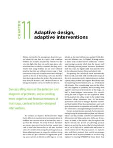 Chapter 11: Adaptive design, adaptive interventions