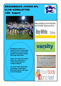 [removed]Broadbeach Cats Newsletter dated 14th August 2013