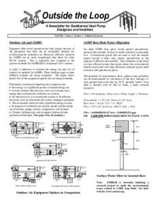 Outside the Loop A Newsletter for Geothermal Heat Pump Designers and Installers Fall[removed]Volume 1, Number 4 - Published Quarterly  Outdoor Air and GSHPs