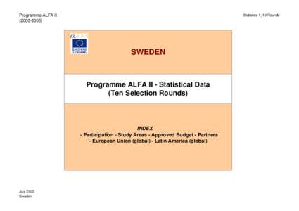 Programme ALFA II[removed]Statistics 1_10 Rounds  SWEDEN