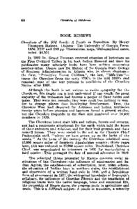 Chronicles of Oklahoma  BOOK REVIEWS Cherokees of the Old South: A People in Transition. By Henry Thompson Malone. (Athens : The University of Georgia Press[removed]XI11 and 238 pp. Illustrations, maps, bibliographical no