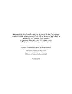 Biology / Environment / Antiparasitic agents / Biological pest control / Pest control / Mating disruption / Light brown apple moth controversy / Light brown apple moth / California Department of Food and Agriculture / Agriculture / Tortricidae / Agricultural pest insects