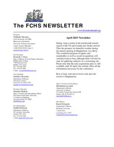 The FCHS NEWSLETTER www.frenchcolonial.org President Nathalie Dessens Ecole Doctorale ALLPH@