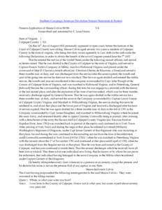 Southern Campaign American Revolution Pension Statements & Rosters Pension Application of Mason Colvin S9198 Transcribed and annotated by C. Leon Harris VA