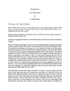 Discussion of The OIB paradox by J. Godfrey Fitton 10th January, 2007, James H. Natland Since OIB-like lavas occur on so many features that are not age-progressive linear island