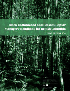 Black Cottonwood and Balsam Poplar Managers’ Handbook for British Columbia    Canada CANADA-BRITISH COLUMBIA