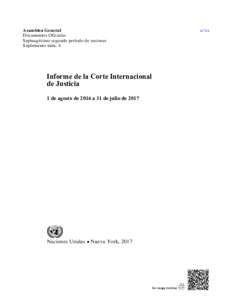 Asamblea General Documentos Oficiales Septuagésimo segundo período de sesiones Suplemento núm. 4  Informe de la Corte Internacional