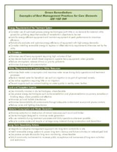 Green Remediation: Examples of Best Management Practices for Core Elements Add Your Own Energy Requirements of the Treatment System ►Consider