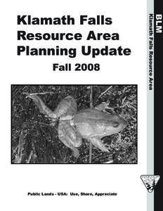 Klamath Falls Resource Area Planning Update, Fall 2008
