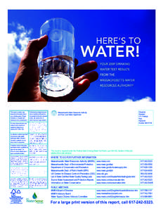 RESOURCES AUTHORITY MASSACHUSETTS WATER FROM THE WATER TEST RESULTS YOUR 2009 DRINKING