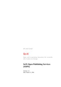 IST[removed]SciX Open, self organising repository for scientific information exchange