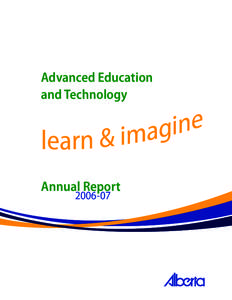 Advanced Education and Technology Annual Report[removed]