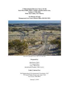 A Paleontological Resource Survey for the East Mesa Public Safety Complex and Recreation Area, Section 3, T23S, R2E Doña Ana County, New Mexico; For Bureau of Land Management-Las Cruces District Office (BLM/LCDO)