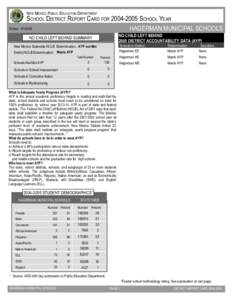 NEW MEXICO PUBLIC EDUCATION DEPARTMENT  SCHOOL DISTRICT REPORT CARD FOR[removed]SCHOOL YEAR[removed]HAGERMAN MUNICIPAL SCHOOLS