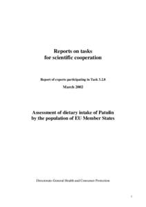 Reports on tasks for scientific cooperation Report of experts participating in Task[removed]March 2002