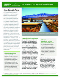 Geothermal Technologies Program Fact Sheet