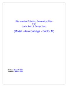 Stormwater Pollution Prevention Plan