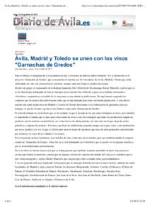 Ávila, Madrid y Toledo se unen con los vinos 