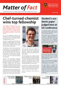 Matter of Fact Newsletter from Science & Engineering and Computing & Mathematical Sciences Chef-turned-chemist wins top fellowship After trading in his chef’s hat for a lab