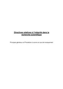 Microsoft Word - Intégrité dans la recherche _version définitive-sans mention Bureau 1ère page_.doc