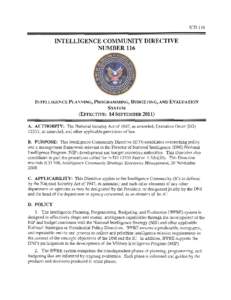 lCD 116  INTELLIGENCE COMMUNITY DIRECTIVE NUMBER 116