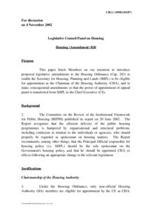 CB[removed])  For discussion on 4 November[removed]Legislative Council Panel on Housing