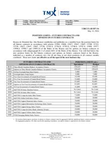 Futures exchanges / Finance / Futures markets / Futures contract / Montreal Exchange / Stock market index future / Financial economics / Investment / Taiwan Futures Exchange