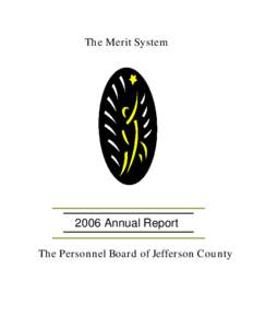 The Merit System[removed]Annual Report The Personnel Board of Jefferson Cou nty  Table of Contents